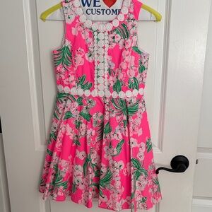 Lilly Pulitzer Pink and Green Floral Kids Dress